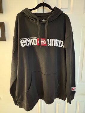 Ecko Unlimited Men’s Black Hoodie with White & Red Logo 3XL NWT